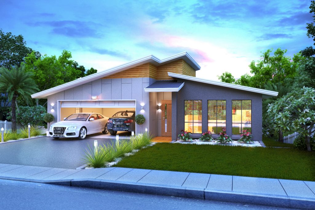 Sloping block front