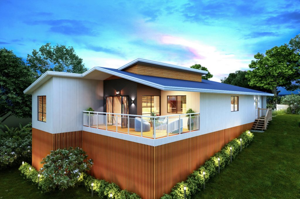 Sloping block rear